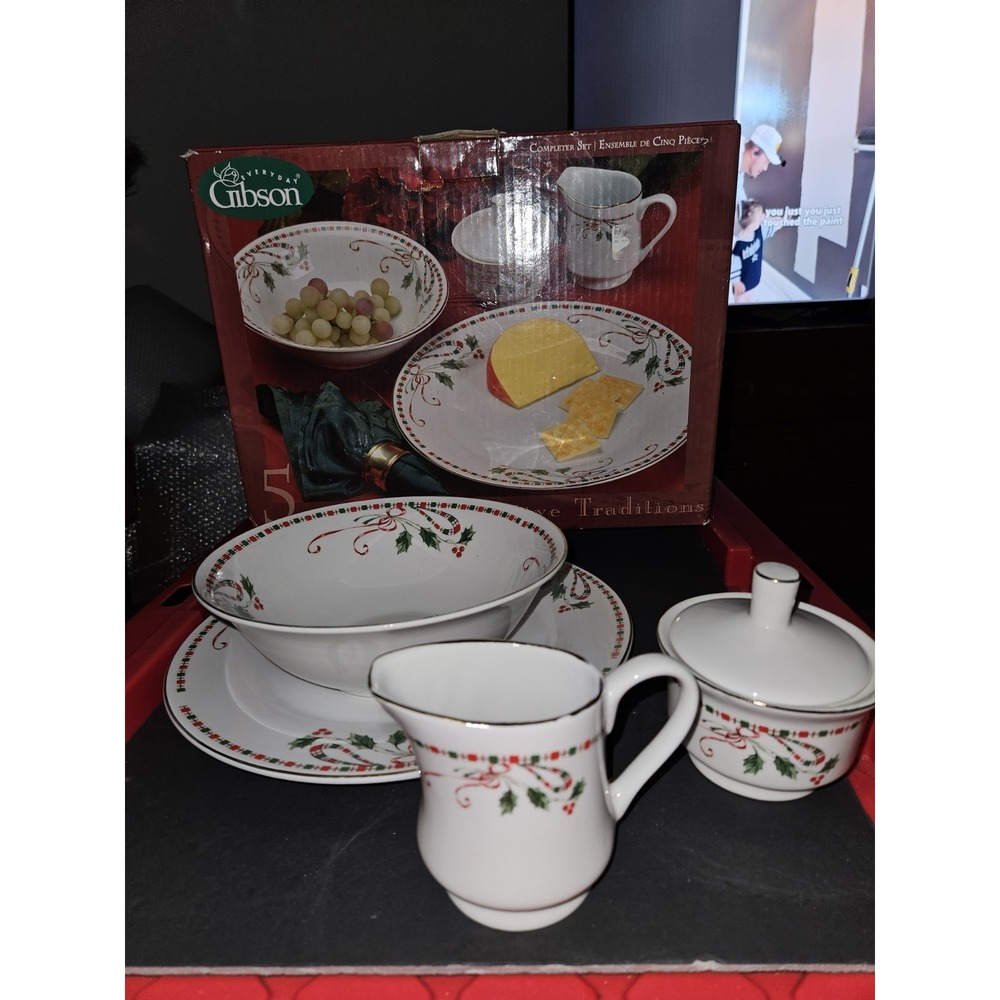 Everyday‎ Gibson Festive Traditions 5 Piece Completer Set New